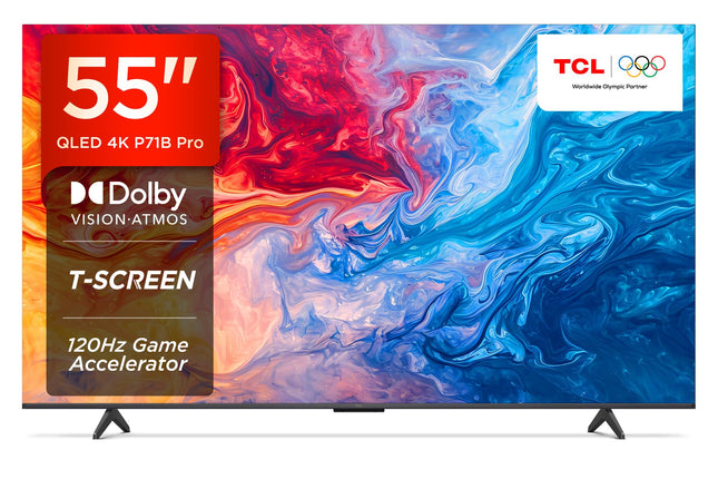 TCL 139 cm (55 inches) 4K Ultra HD Smart QLED Google TV 55P71B Pro (Black) 