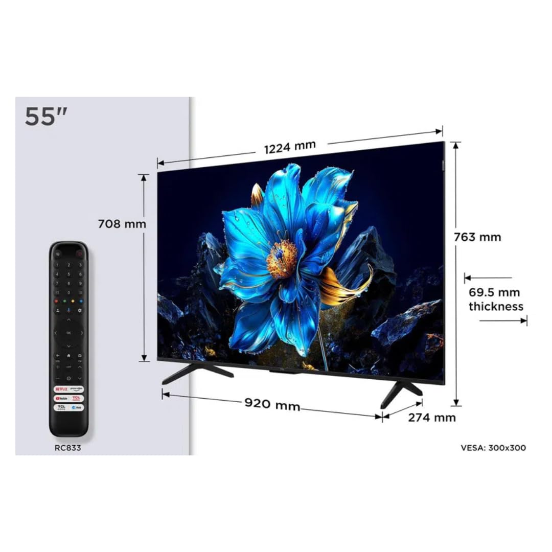 TCL 139 cm (55 inches) 4K Ultra HD Smart QLED Google TV 55P7K 