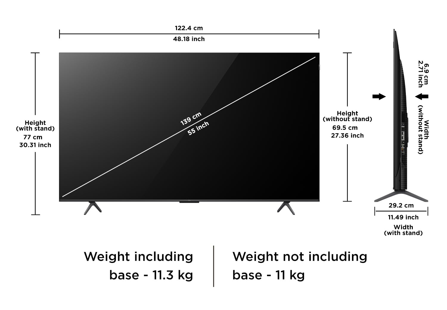 TCL 139 cm (55 inches) 4K Ultra HD Smart QLED Google TV 55T8C 