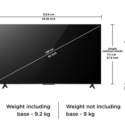 TCL 139 cm (55 inches) Metallic Bezel Less Series 4K Ultra HD Smart LED Google TV 55V6C (Black) 