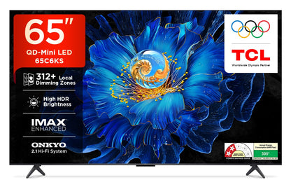 TCL 164 cm (65 inches) 4K Ultra HD Smart QD-Mini LED Google TV 65C6KS 