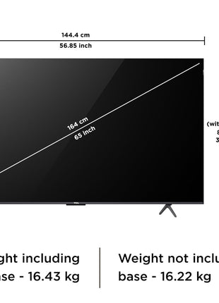 TCL 164 cm (65 inches) 4K Ultra HD Smart QLED Google TV 65C61B (Black) 