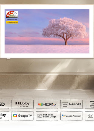 TCL 164 cm (65 inches) Frame Series 4K UHD Smart QLED Google TV 65A300W 