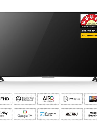 TCL 164 cm (65 inches) Metallic Bezel Less Series 4K Ultra HD Smart LED Google TV 65V6C (Black) 
