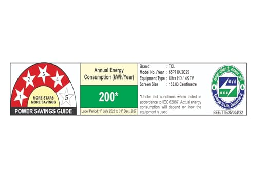 TCL 165 cm (65 inches) 4K Ultra HD Smart QLED Google TV 65P71K 