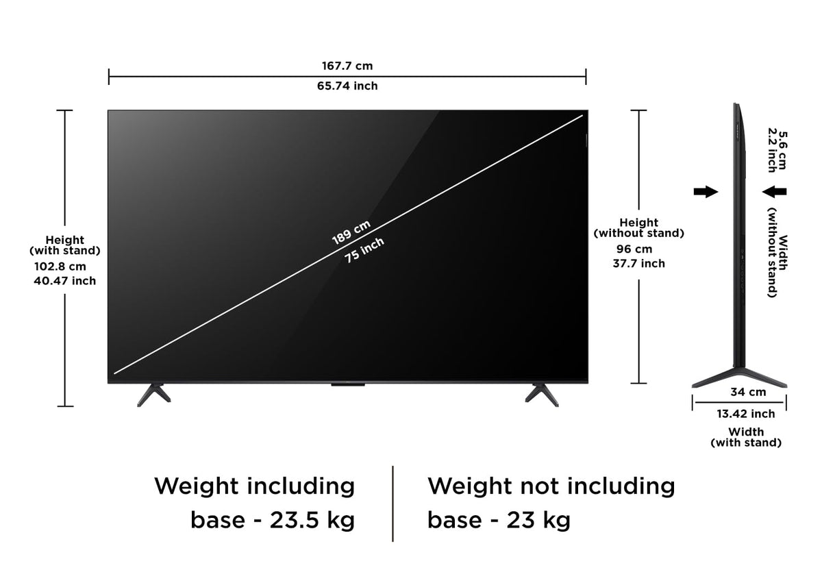 TCL 189 cm (75 inches) 4K UHD Smart QD-Mini LED Google TV 75Q6C 