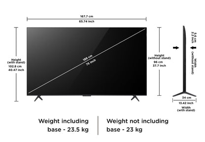 TCL 189 cm (75 inches) 4K UHD Smart QD-Mini LED Google TV 75Q6C 