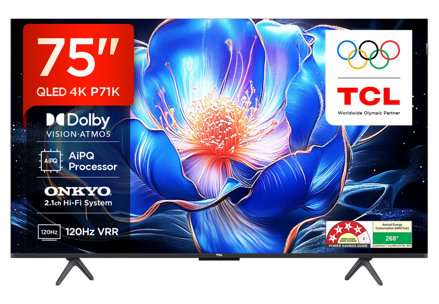 TCL 189 cm (75 inches) 4K Ultra HD Smart QLED Google TV 75P71K 