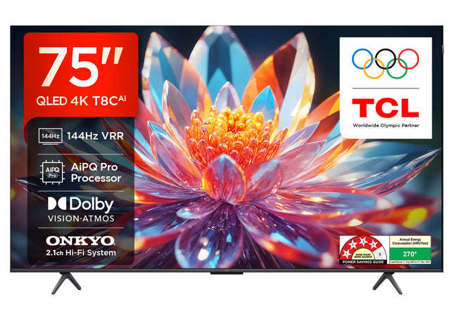 TCL 189 cm (75 inches) 4K Ultra HD Smart QLED Google TV 75T8C 