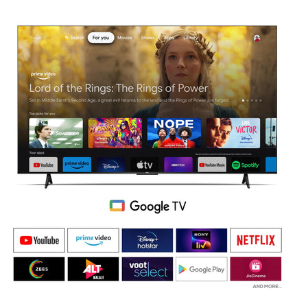 TCL 189 cm (75 inches) Metallic Bezel-Less Series 4K Ultra HD Smart LED Google TV 75V6B (Black) 