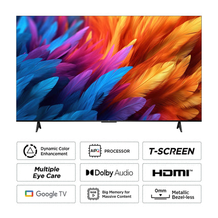 TCL 189 cm (75 inches) Metallic Bezel-Less Series 4K Ultra HD Smart LED Google TV 75V6B (Black) 