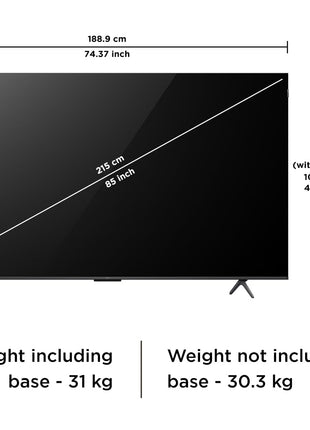 TCL 215 cm (85 inches) 4K Ultra HD Smart QLED Google TV 85T8C 