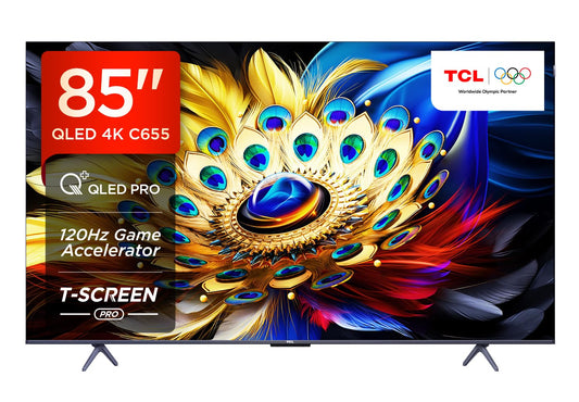 TCL 215 cm (85 inches) C655 Series 4K Ultra HD Smart QLED Google TV 85C655 (Black) 