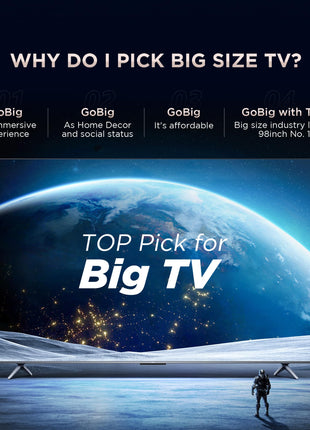 TCL 248 cm (98 inches) 4K Ultra HD Smart QD-Mini LED Google TV 98C755 (Black) 