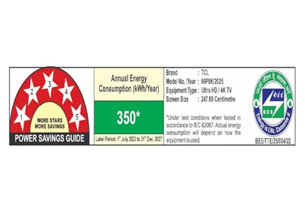 TCL 248 cm (98 inches) 4K Ultra HD Smart QLED Google TV 98P8K 