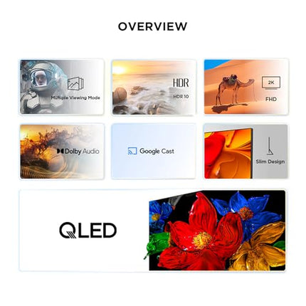 TCL 43S5K Television 43 Inch Smart TV QLED HDR 10 Google TV, Dolby Audio, Game Mode, Multiple Eye Care with Slim Design (2025 Model) 