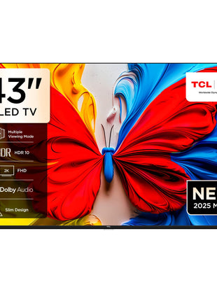 TCL 43S5K Television 43 Inch Smart TV QLED HDR 10 Google TV, Dolby Audio, Game Mode, Multiple Eye Care with Slim Design (2025 Model) 
