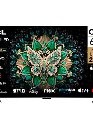 TCL 65 Inch QLED-MiniLED TV Smart Google TV, 4K Resolution, Dolby Vision Atmos, 144Hz, ONKYO 2.1 Hi-Fi System, Dolby Vision HDR, Ultra Slim Design – 65C6K (2025 Model) 
