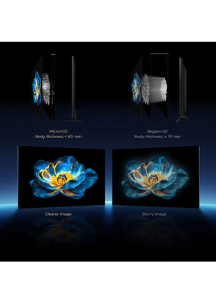 TCL 65 Inch QLED-MiniLED TV Smart Google TV, 4K Resolution, Dolby Vision Atmos, 144Hz, ONKYO 2.1 Hi-Fi System, Dolby Vision HDR, Ultra Slim Design – 65C6K (2025 Model) 