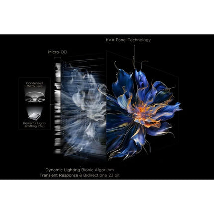 TCL 65 Inch QLED-MiniLED TV Smart Google TV, 4K Resolution, Dolby Vision Atmos, 144Hz, ONKYO 2.1 Hi-Fi System, Dolby Vision HDR, Ultra Slim Design – 65C6K (2025 Model) 