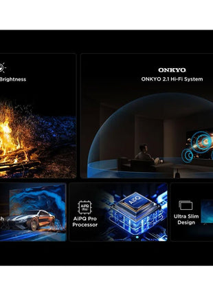 TCL 65 Inch QLED-MiniLED TV Smart Google TV, 4K Resolution, Dolby Vision Atmos, 144Hz, ONKYO 2.1 Hi-Fi System, Dolby Vision HDR, Ultra Slim Design – 65C6K (2025 Model) 