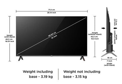 TCL 80 cms (32 inches) V5C Series Full HD Smart QLED Google TV 32V5C 