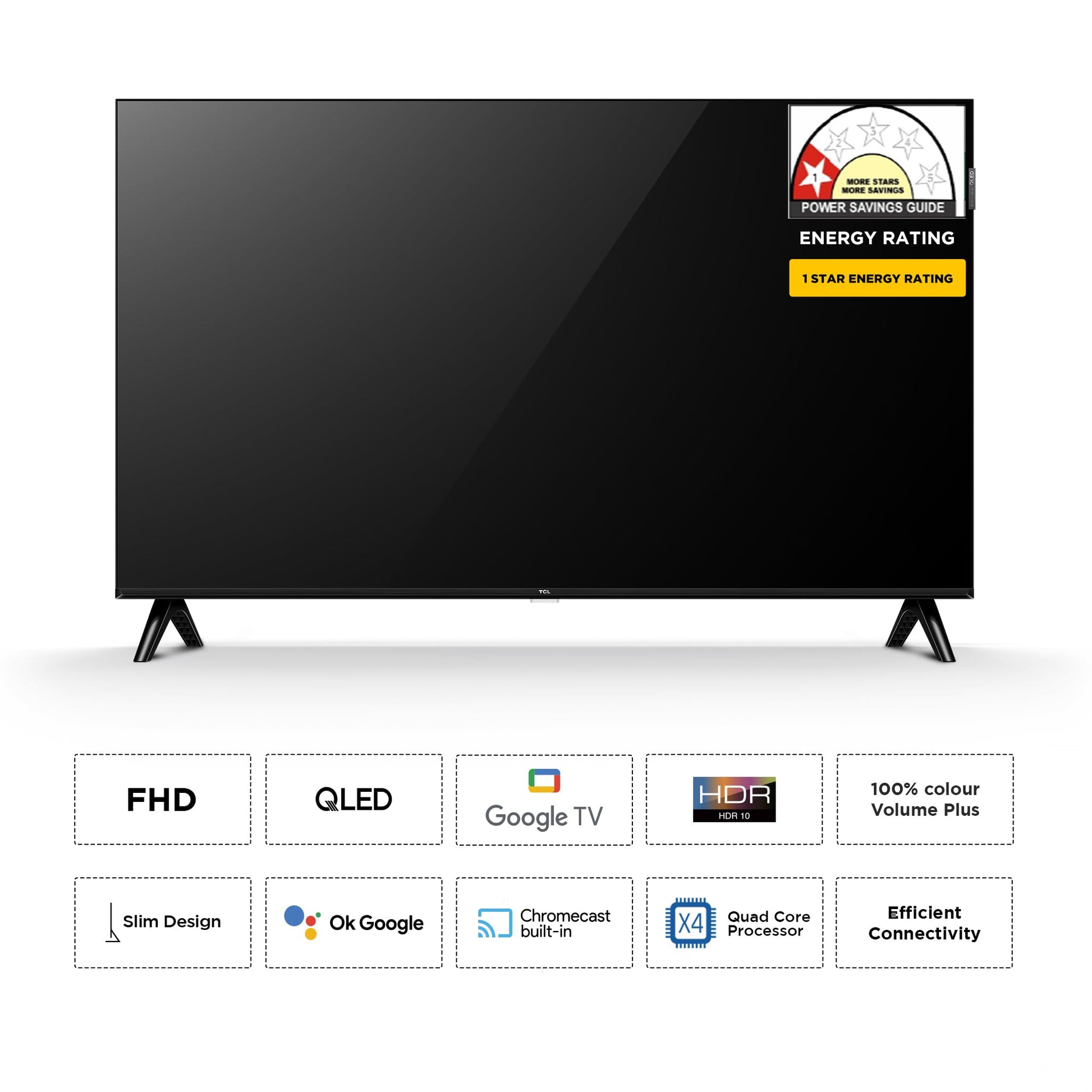 TCL 80 cms (32 inches) V5C Series Full HD Smart QLED Google TV 32V5C 