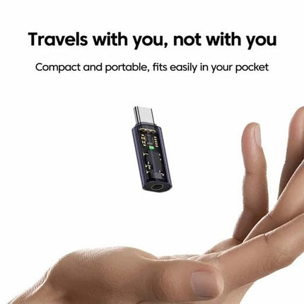 TECPHILE Transparent USB C to 3.5mm Headphone Jack Adapter Stereo Audio Type-C Aux Earphone Dongle with Hi-Fi DAC Chip, Compatible with iPhone 16, MacBook, iPad Pro, Samsung Galaxy, Pixel 4 3 2 XL 