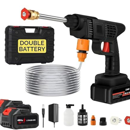 TEKCOOL Car Washer High Pressure Gun Cordless Portable Wireless Pressure Washer Gun 48V 12000mah High Pressure Water Gun for Car Wash Bike Washing Cleaning| Adjustable Nozzle and 5M Hose Pipe 