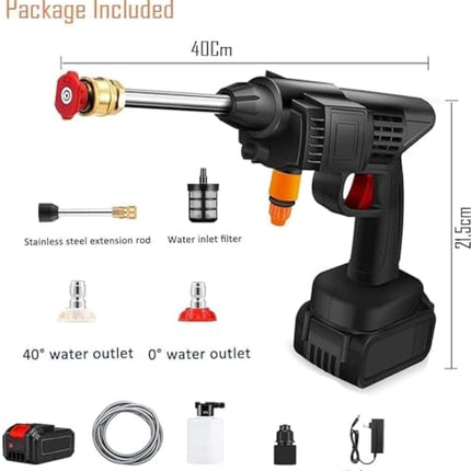 TEKCOOL Car Washer High Pressure Gun Cordless Portable Wireless Pressure Washer Gun 48V 12000mah High Pressure Water Gun for Car Wash Bike Washing Cleaning| Adjustable Nozzle and 5M Hose Pipe 