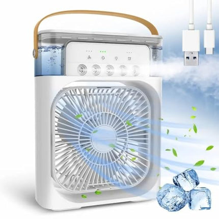 TEKCOOL Mini Cooler for Room Cooling AC Portable Mini Fan Artic Cooler with 7 Colors LED Light, 1/2/3 H Timer, 3 Wind Speeds and 3 Spray Modes for Office,Home,Dorm,Travel1(Multicolor) 
