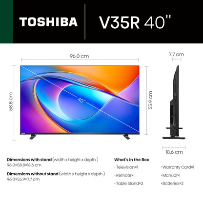 TOSHIBA 100 cm (40 inches) V Series HD Ready Smart LED TV 40V35RP (Black) 