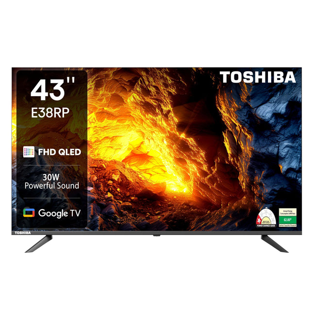 TOSHIBA 108 cm (43 inches) E38RP Series Full HD Ready Smart QLED Google TV 43E38RP 