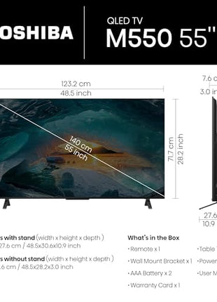 TOSHIBA 139 cm (55 inches) M550MP Series 4K Ultra HD Smart QLED Google TV 55M550MP (Black) 