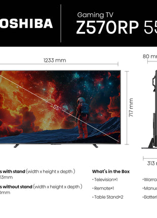 TOSHIBA 139 cm (55 inches) Z570RP Series 4K Ultra HD Smart QLED TV 55Z570RP 