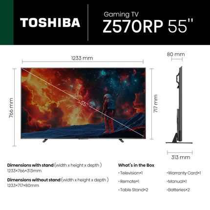 TOSHIBA 139 cm (55 inches) Z570RP Series 4K Ultra HD Smart QLED TV 55Z570RP 
