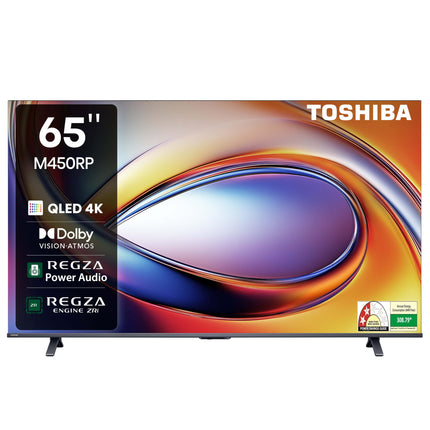 TOSHIBA 164 cm (65 inches) M450RP Series 4K Ultra HD Smart QLED TV 65M450RP (Black) 