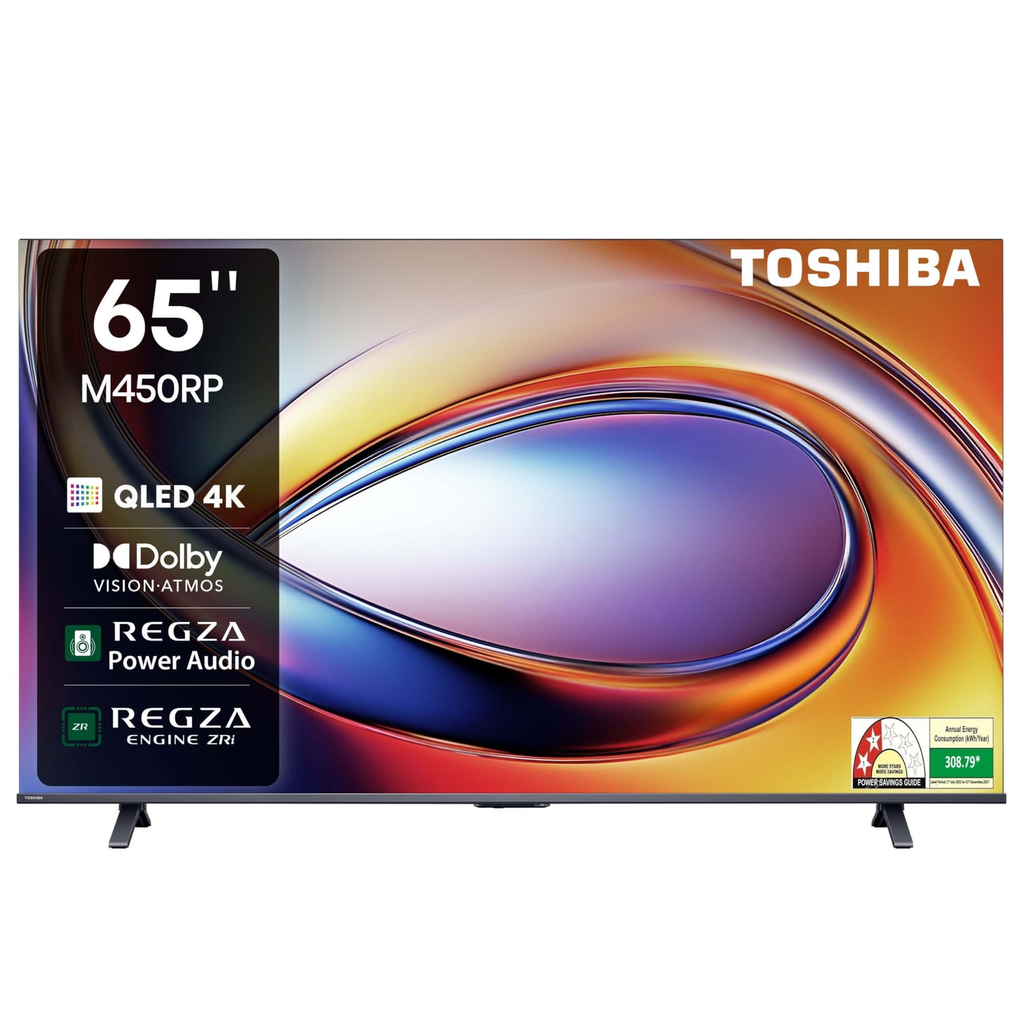 TOSHIBA 164 cm (65 inches) M450RP Series 4K Ultra HD Smart QLED TV 65M450RP (Black) 