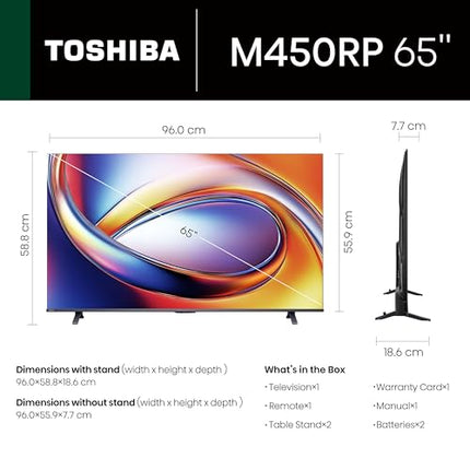TOSHIBA 164 cm (65 inches) M450RP Series 4K Ultra HD Smart QLED TV 65M450RP (Black) 