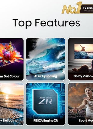 TOSHIBA 164 cm (65 inches) M450RP Series 4K Ultra HD Smart QLED TV 65M450RP (Black) 