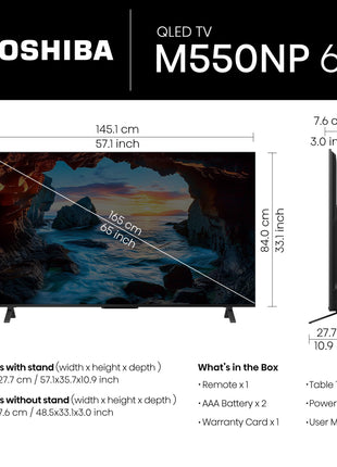 TOSHIBA 164 cm (65 inches) M550NP Series 4K Ultra HD Smart QLED Google TV 65M550NP 