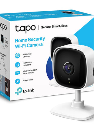 TP-Link Tapo 2MP 1080p Full HD Home Security Wi-Fi Smart Camera| Alexa Enabled| 2-Way Audio| Night Vision| Motion Detection| Sound and Light Alarm| Indoor CCTV (Tapo C100) White 