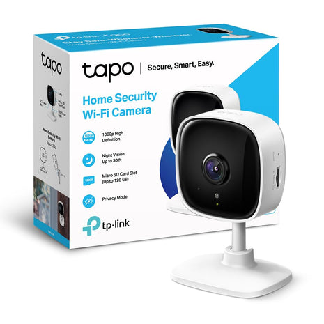TP-Link Tapo 2MP 1080p Full HD Home Security Wi-Fi Smart Camera| Alexa Enabled| 2-Way Audio| Night Vision| Motion Detection| Sound and Light Alarm| Indoor CCTV (Tapo C100) White 