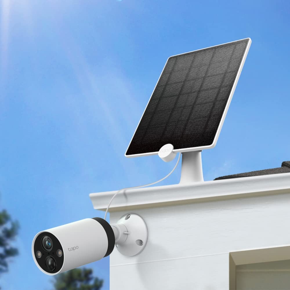 TP-Link Tapo A200 4.5W Non-Stop Solar Panel for Rechargeable Battery Security Camera, Outdoor IP65 Waterproof Solar Power Supply for Wireless Surveillance Camera, 360° Adjustable Mounting Bracket 