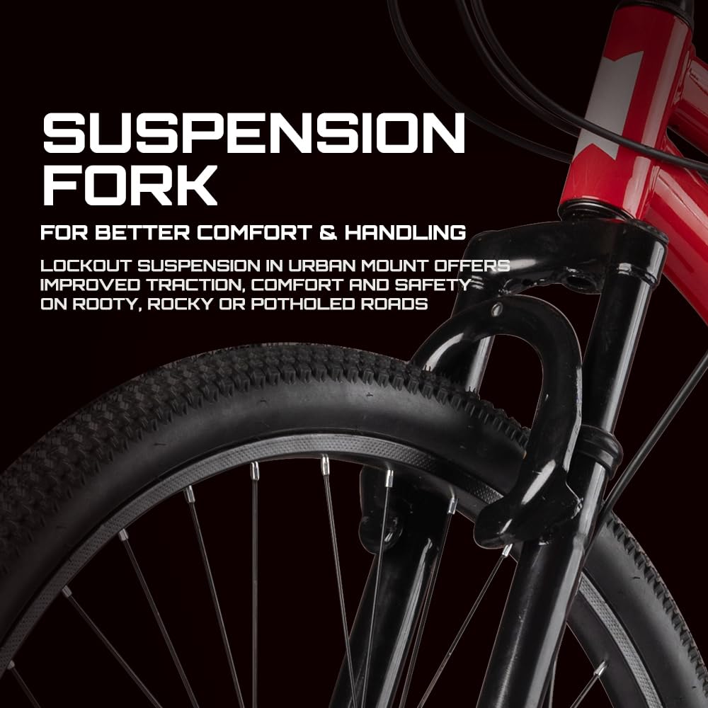 TUNGSTEN - Urban Mount 21 Speed | 21 Gears | 27.5 INCH Mountain Bike | HITENSILE Steel Frame | Dual DISC Brake | Ideal for 12+ Years | Ideal for 5.4FT to 5.8FT | Unisex 