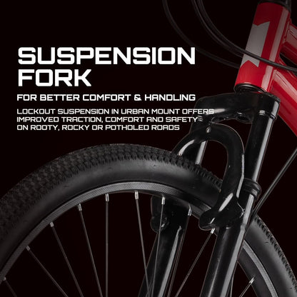 TUNGSTEN - Urban Mount 21 Speed | 21 Gears | 27.5 INCH Mountain Bike | HITENSILE Steel Frame | Dual DISC Brake | Ideal for 12+ Years | Ideal for 5.4FT to 5.8FT | Unisex 