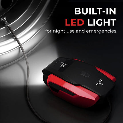 TUSA Tyre Inflator for Car - 150 PSI, 12V DC Portable Air Compressor with Digital Tire Pressure Gauge & LED Light | Car Accessories, Auto Air Pump for Cars, Motorcycle, Bicycles & Other Inflatables 