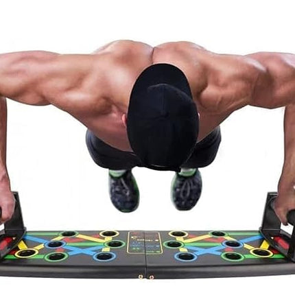 TWINZFIT Pushup Board, 15 in 1 Push Up Stand, Multi-Function Flex Board for Chest, Triceps, Shoulder, Back Muscles, Home Workout Gym Equipment, Multicolour 