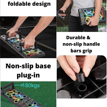 TWINZFIT Pushup Board, 15 in 1 Push Up Stand, Multi-Function Flex Board for Chest, Triceps, Shoulder, Back Muscles, Home Workout Gym Equipment, Multicolour 