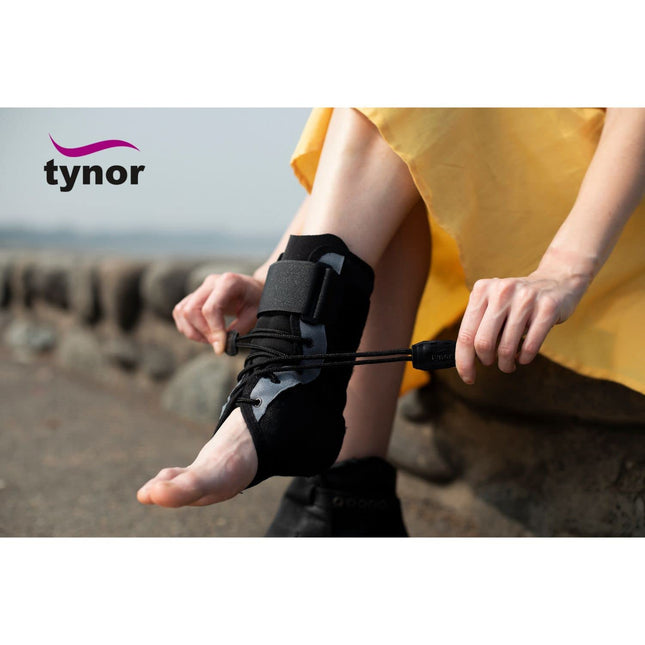 TYNOR Ankle Brace, Black, Medium, 1 Unit 